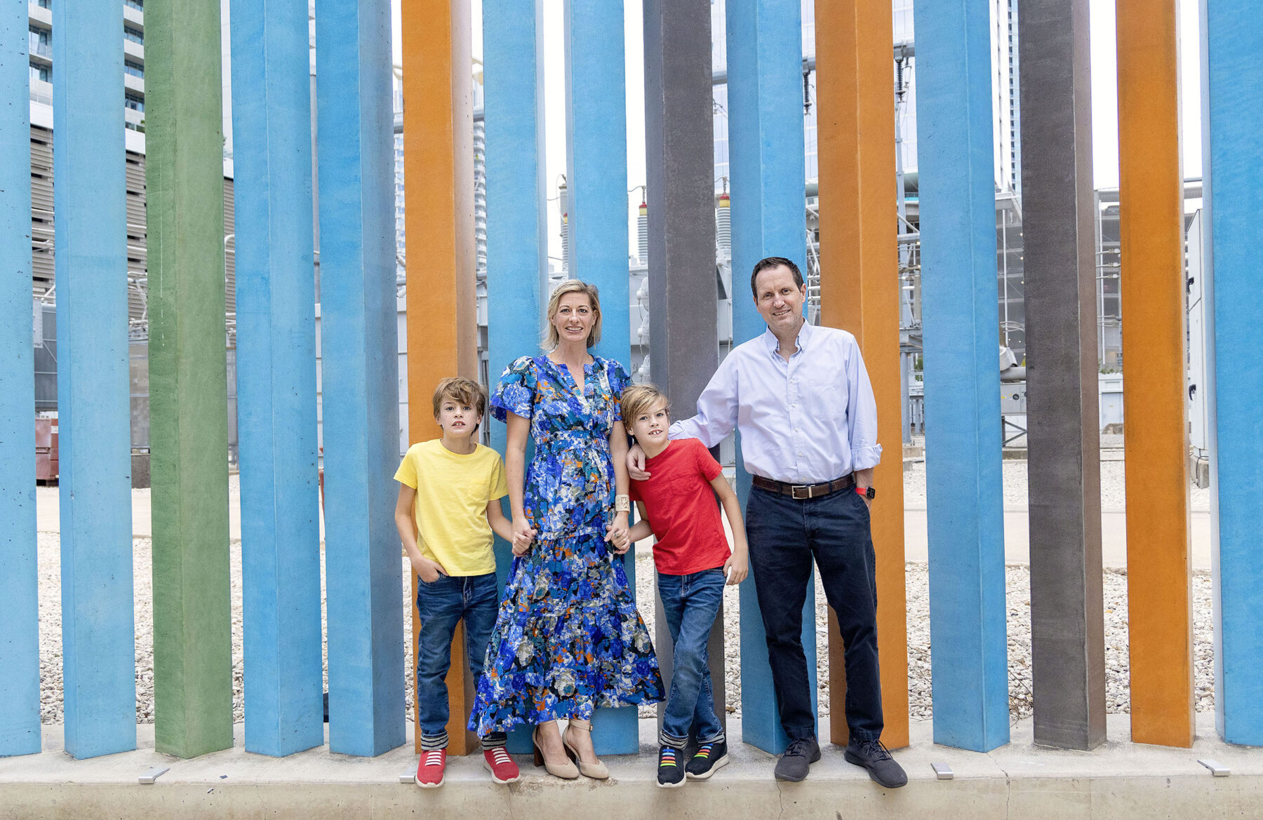 Family photo session at Seaholm District in Austin, Texas