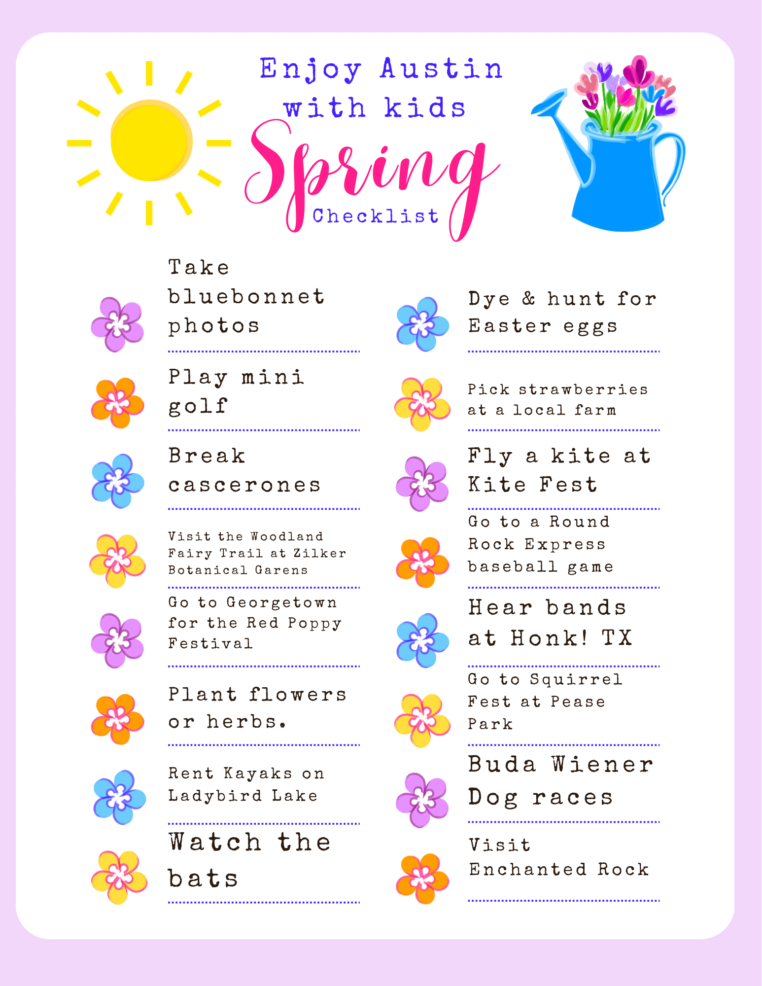 austin fun with kids spring checklist