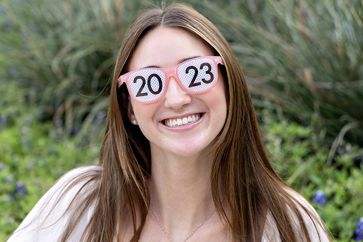 High School Senior wearing 2023 sunglasses