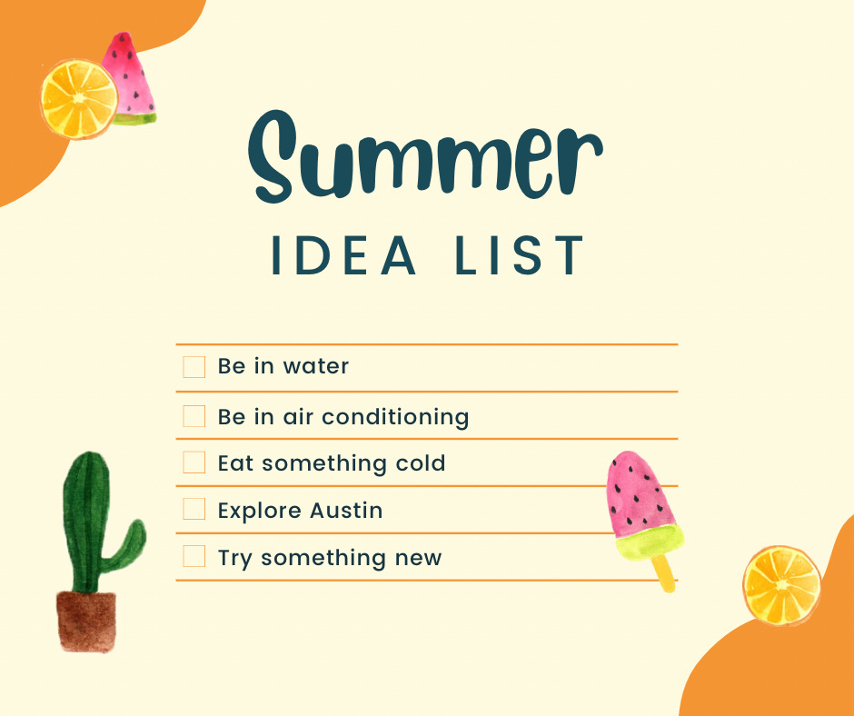 summer idea list graphic