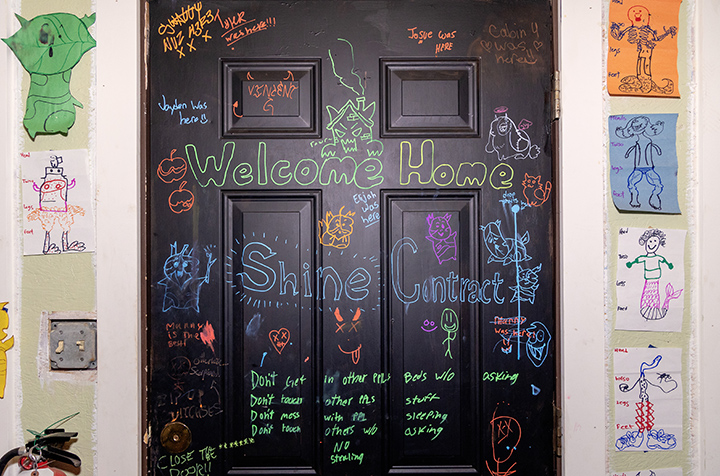 camp door decorated at Austin Sunshine Camps Lake Travis