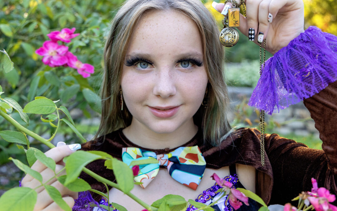 Mad Hatter Halloween photo shoot at the Zilker Botanical Gardens in Austin, Texas