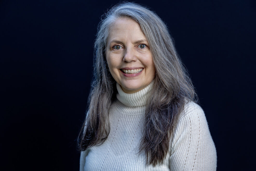 headshot photo on black background