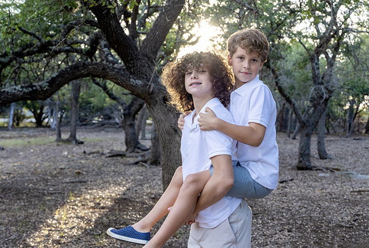 brothers at a family photo session in texas