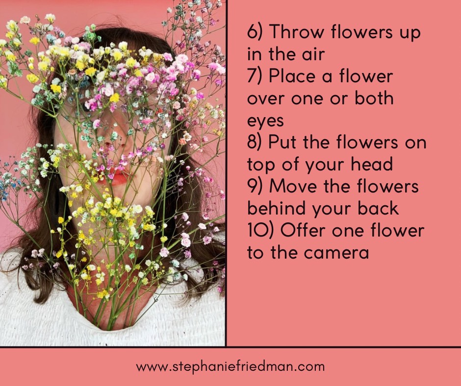 how to pose and use flowers in photo sessions