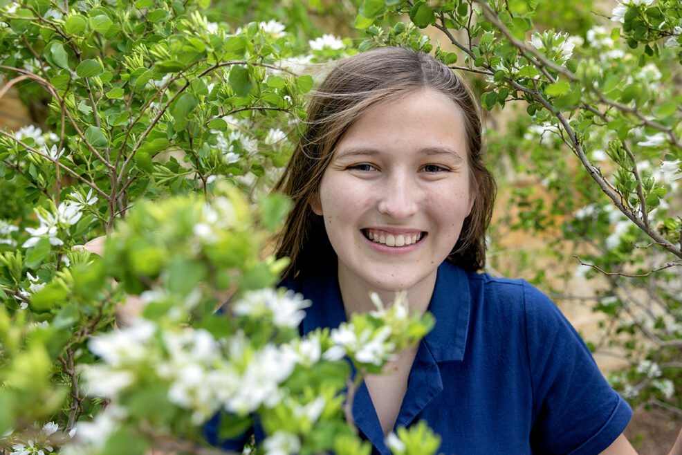 high school senior spring blossoms tree photos