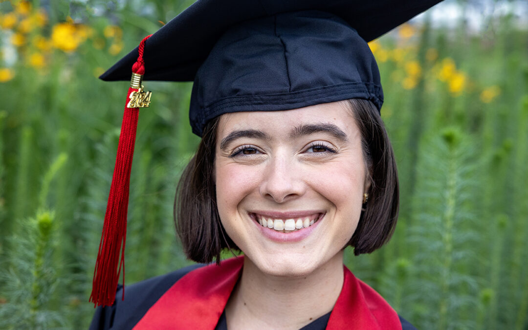 college senior photo session butler park austin texas cap and gown class of 2024