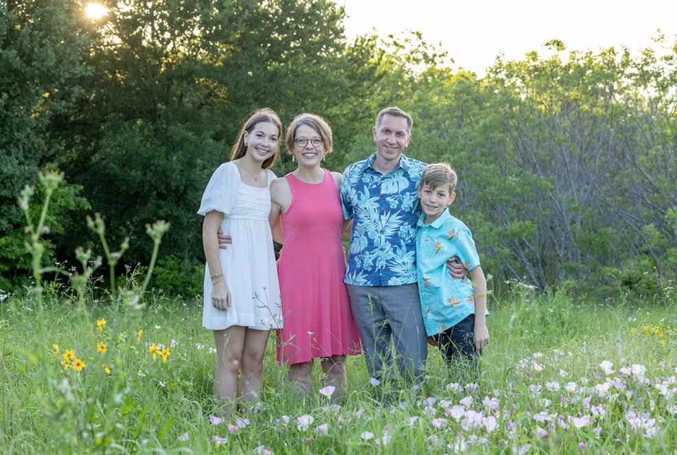 spring family photo session wildflowers at mueller southwest greenway park in austin, texas