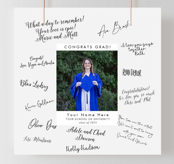guest sign in poster with senior photo