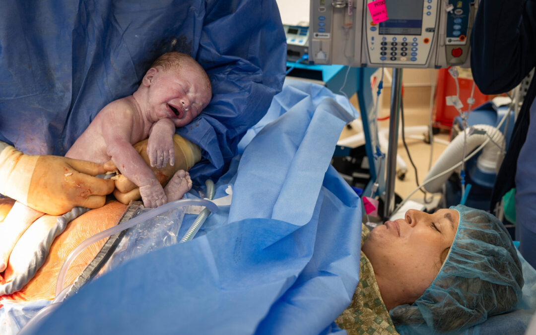 c-section newborn photo session at st. david's hospital in north austin