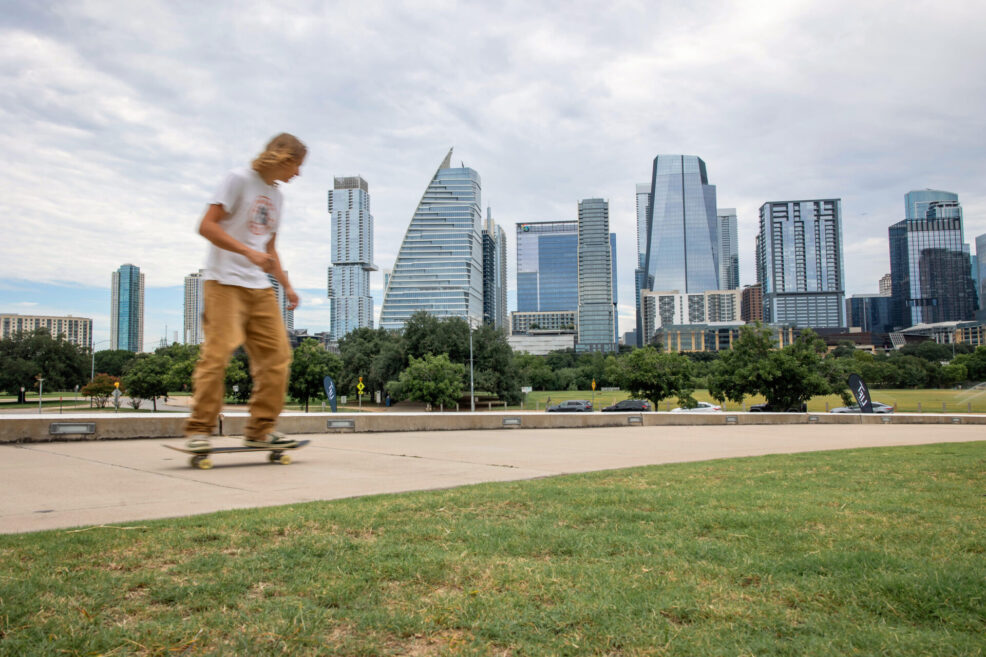 long center skateboarding high school student