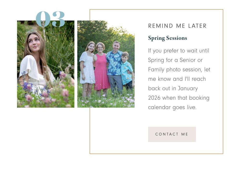 spring photo session info