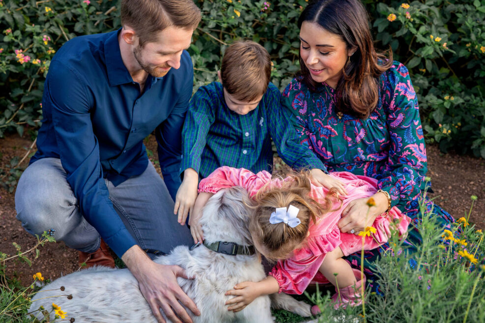 family photo session with dog in austin by stephanie friedman photography