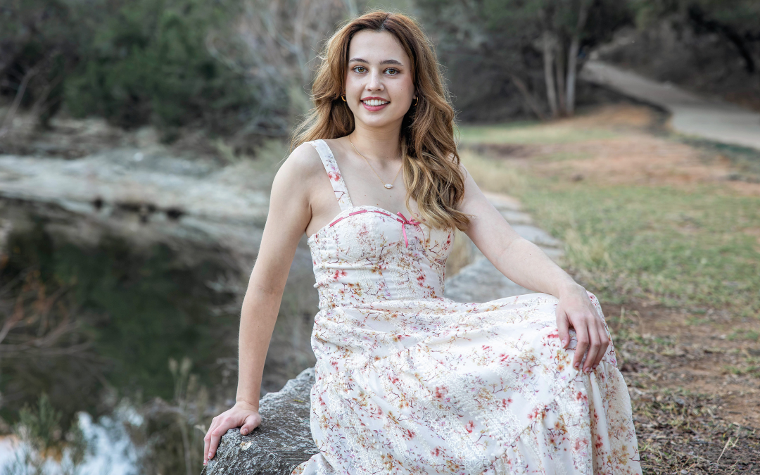 senior girl at pease park for photo session in austin, texas