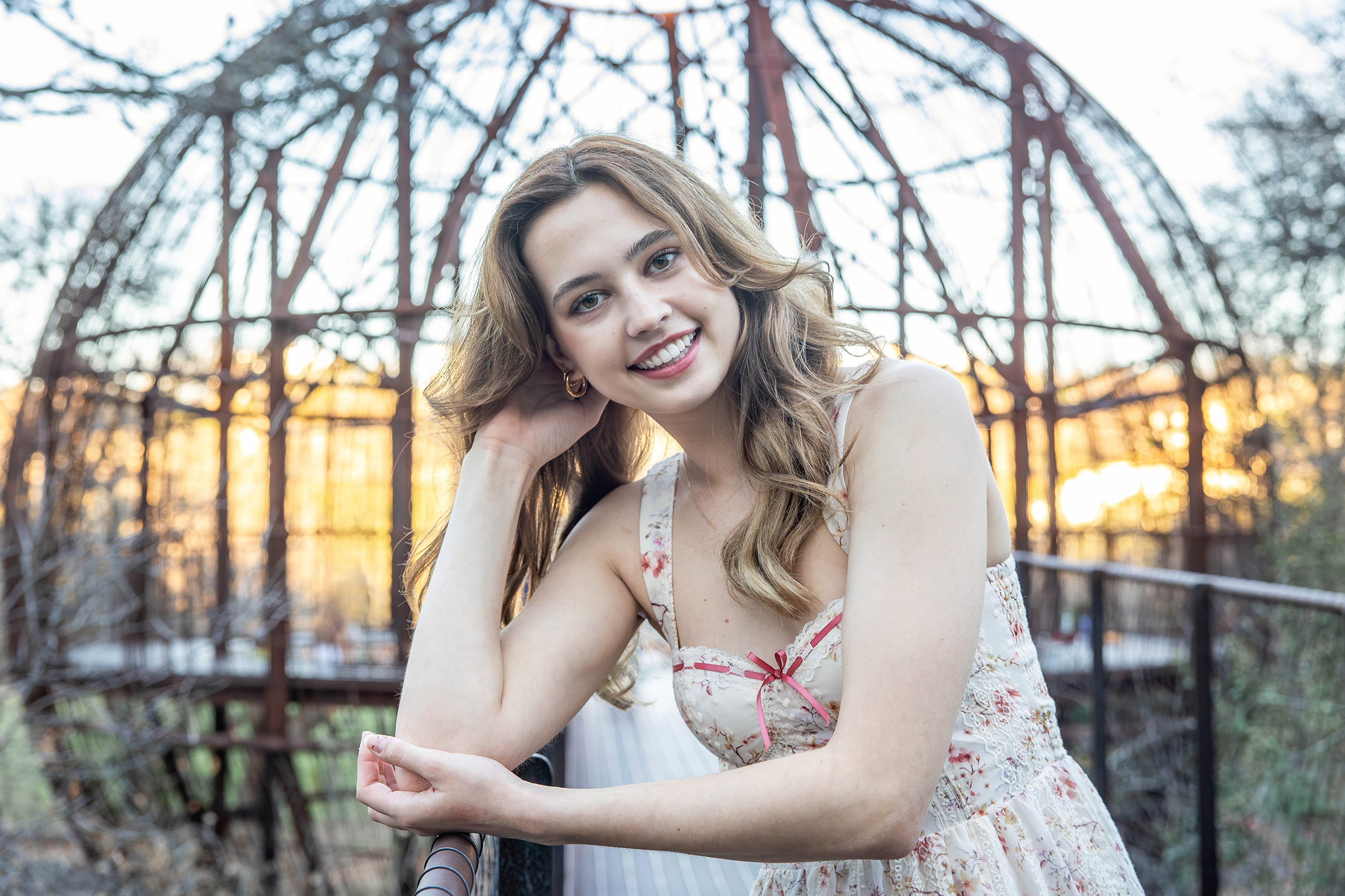 senior girl at pease park for photo session in austin, texas