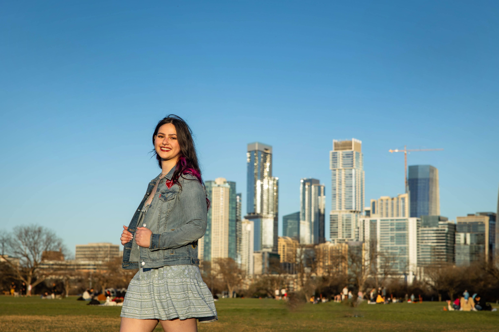 zilker rock island near lou neff point senior photo session
