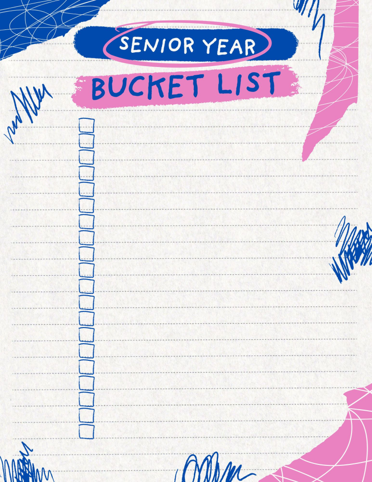 blank senior year bucket list checklist