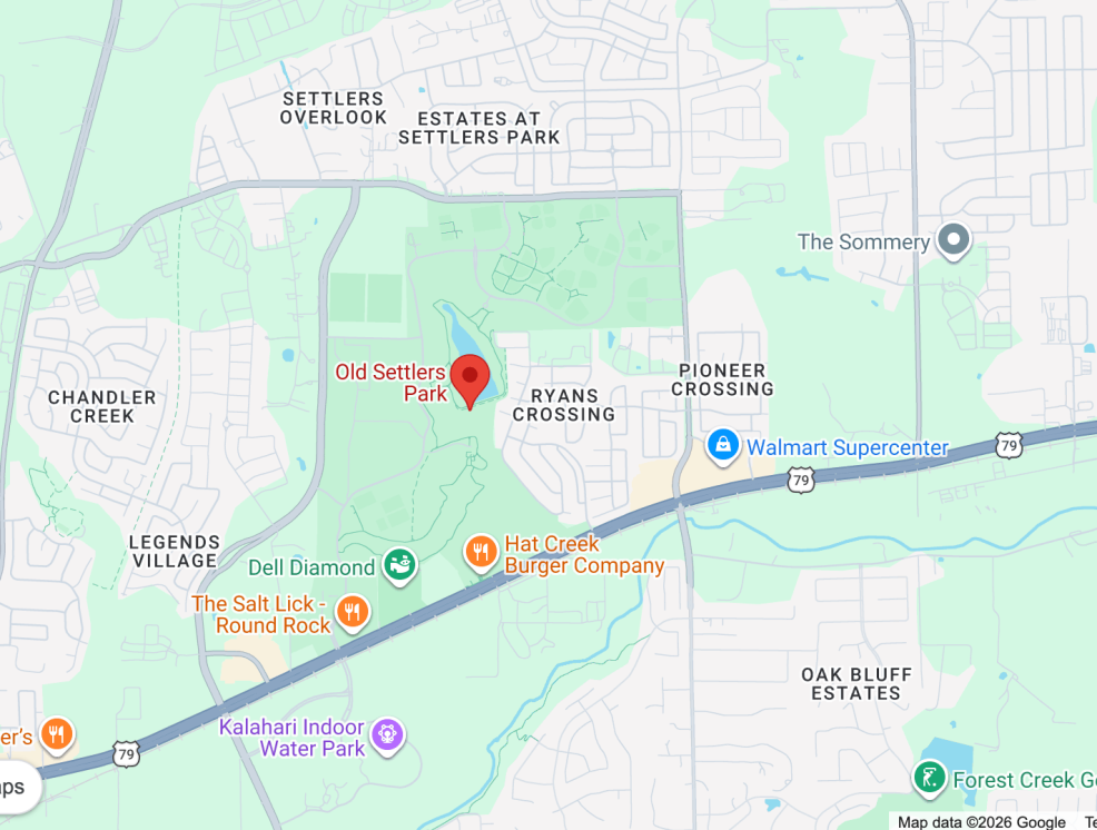 map of old settlers park in round rock