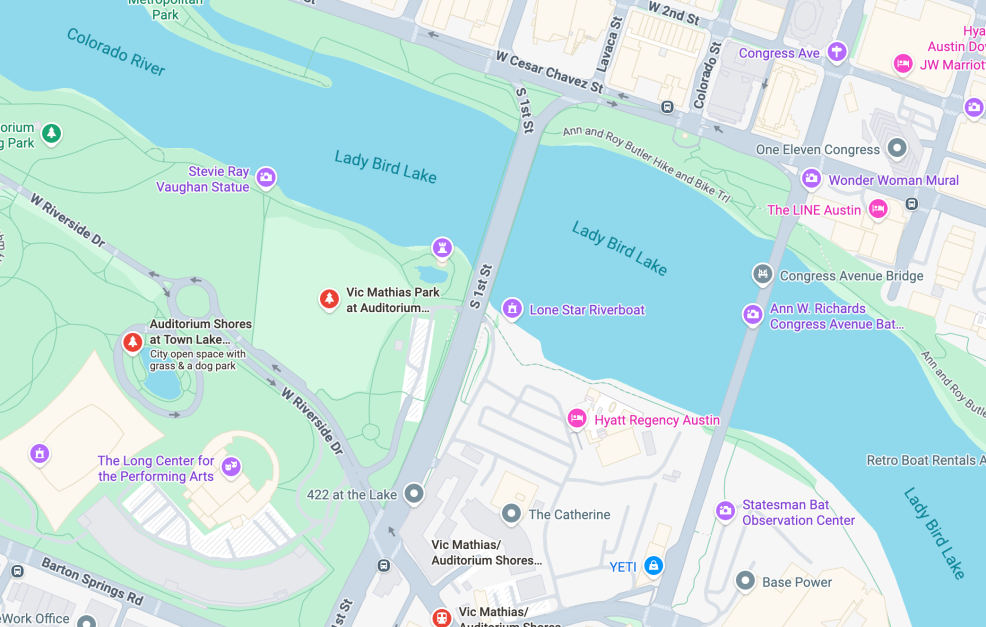 map of auditorium shores in austin