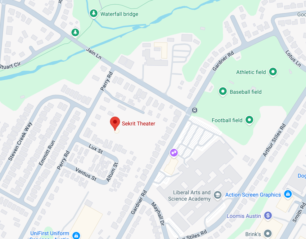 map of the sekrit theater in austin